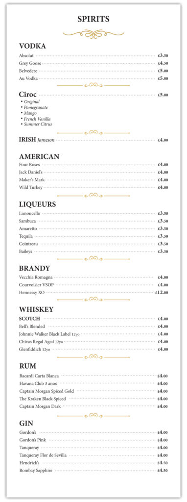 Mediterranean Restaurant Drinks Menu Design 4